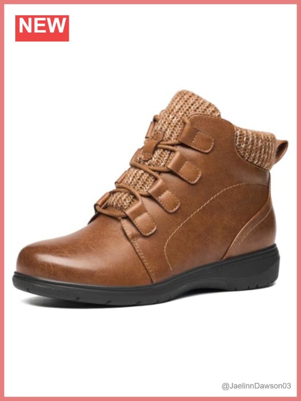 Women's Flat Ankle Booties Faux Leather Knit Zip Comfort Short Boots